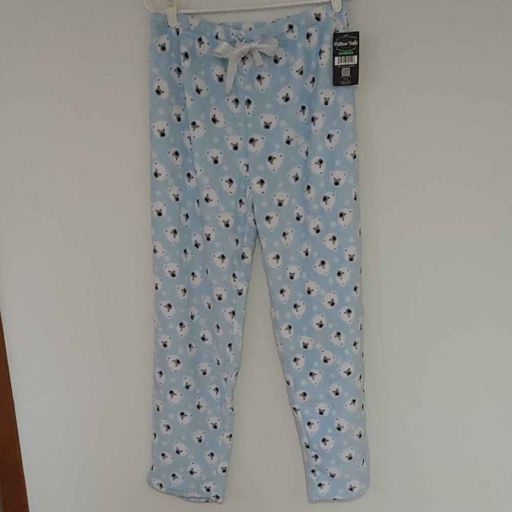 Kids' Light Blue Pajama Bottoms with Bear Print
